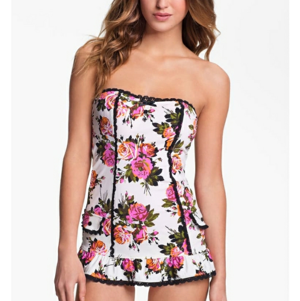 Betsy Johnson Floral and Ivory one piece swimsuit